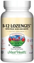 Maxi Health Vitamin B12 Lozenges med folinsyre og biotin - Sublingual B12 Vitamin Jordbær Flavor - Vegetarisk Kosher B 12 Vitamin til røde blodlegemer produktion og energi (360 Tæl)