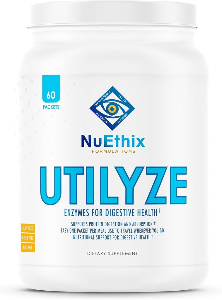 Nuethix Formuleringer utilyze enzymer til fordøjelse Wellness, Kosttilskud til ernæring Absorption, 60 Rejsepakker