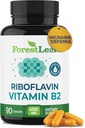 ForestLeaf Vitamin B2 Riboflavin 400mg - Energi, Hud & Cellular Health Supplement - Nervesystemet Support - Vitamin B 2 VIT B - Non- GMO & Gluten Free - B2 Vitamin 400mg Vegetabilske kapsler, 90 Tæl