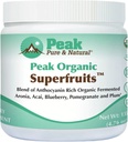 Peak økologiske superfrugter - Polyphenol Rich Superfood Powder - Non- GMO Gæret Aronia Berry, Acai, blåbær, Pomegranat, og Plum - Aging, Metabolisk sundhed, Heart Health (30 Servere)