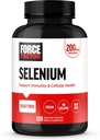 Force Factor Selenium immunforsvar Support, Selenium 200mcg kapsler til støtte immunforsvar, Immunitet supplement, Vegan, Non- GMO, 120 kapsler