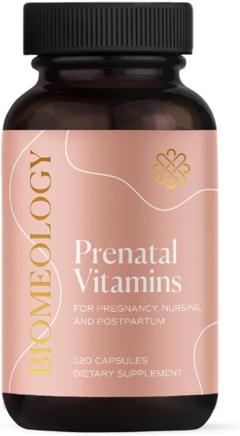 Prenatale vitaminer - Metyleret graviditet Multivitamin med biotilgængelige næringsstoffer - Mor & Baby Nutrition, Føtale Udvikling w Methylfolat, cholin, zink, D-vitamin (120 kapsler)