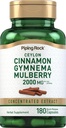 Piping Rock Ceylon Cinnamon Gymnema Mulberry Complex 124; 2000mg • 124; 180 Kapsler • 124; Herbal Supplement • 124; Koncentreret ekstrakt • 124; Non- GMO, Gluten Free