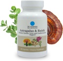 Dr. Robaina Astragalus & Reishi Capsules - Immunitet, Lever & kardiovaskulære Support - Højpotens Herbal Blend - Vegan, Non- GMO, Made in USA, 60 Kapsler