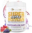 ALFA LION Superhuman Intra Workout Pulver til mænd og kvinder, Aminosyrer Drik, Muskel Inddrivelse Supplement, BCAA Pulver, Elektrolyter & Hydration Mix (42 Servering, Vandmelon Grape Candy Flavor)