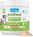 Vetnique Labs Profivex Probiotika til hunde Alle naturlige hunde tykkere og pulver til fordøjelsessygdomme Probiotika Kosttilskud til hunde 5 Probiotika & Prebiotika (pulver, 4.25oz)