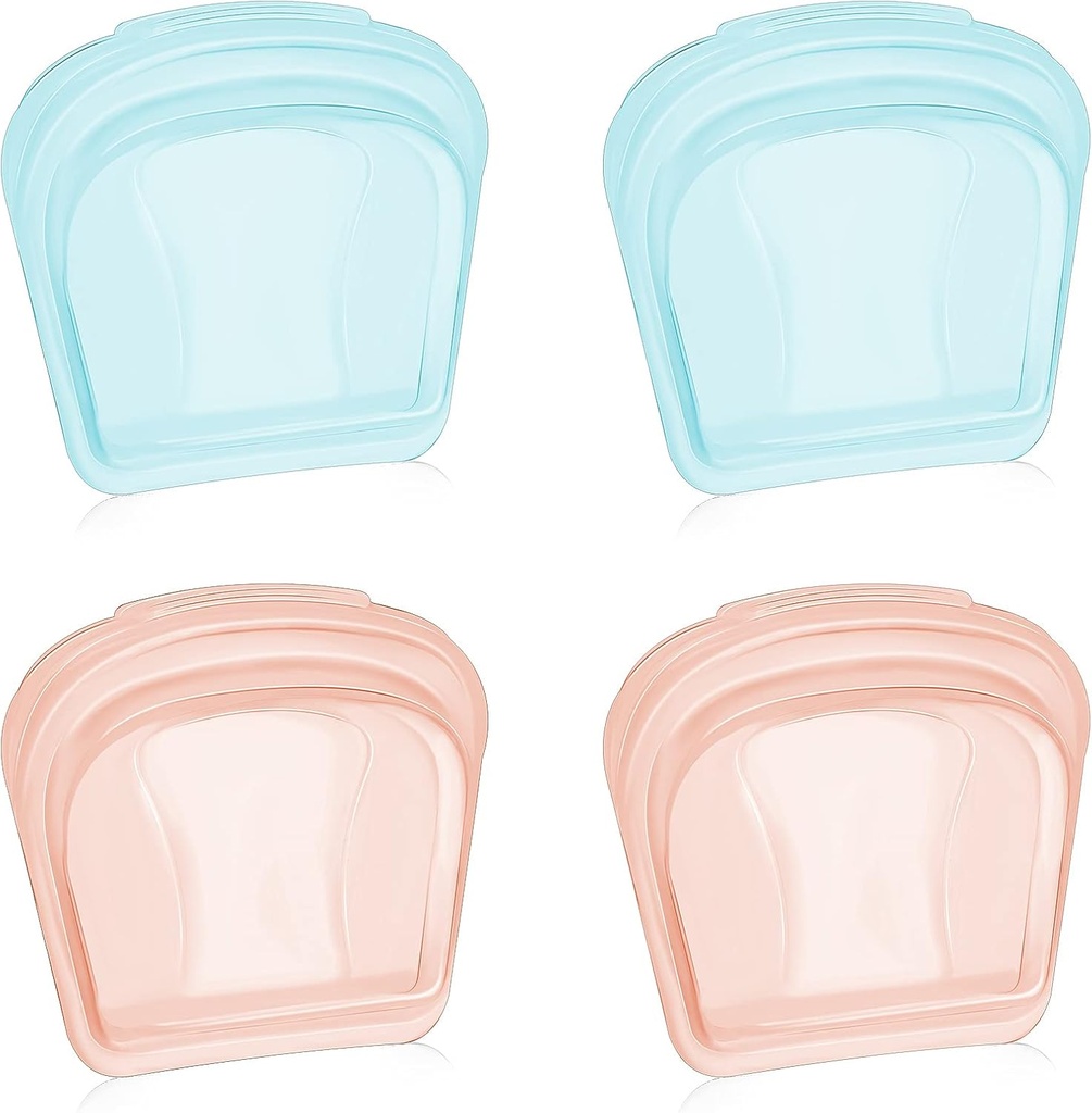 Nuenen 4 stykker små portable åben pøl Pouch Silicone medicin Pouch pose Genanvendelig medicin opbevaring Pocket Clear Travel Pill Bag Resealable Organizer Pouches (blå, Rose Gold)