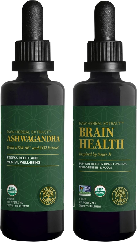 Global Healing Center Ashwagandha & Brain Health Kit - Ashwagandha Complex, Understøtter Mood, Funktion
