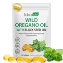 Oregano Oil Kapsler, 2 i 1 Olie af Oregano med Black Seed Oil, Oregano Oil Supplement Kapsler, Organic Oil of Oregano Extract, Non- GMO, Gluten Free