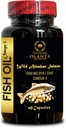 Omega 3 Fiskeolie - Kilde Omega 3 tillæg, Wild- fanget Fish Oil, Organic Omega 3 Fedtsyretilskud burpless 1 Flaske 60 Kapsler