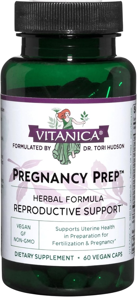 Vitanica Graviditet Prep, Reproductive System Support, Vegan, 60 kapsler
