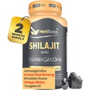 Herbtonics Shilajit for Mænd & Kvinder med Ashwagandha, Koreansk Rød Ginseng, Rhodiola Rosea, Ginkgo Biloba, Tongkat Ali against 124; Fulvic Acid & Trace Minerals for Stamina & Immunity