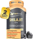 Herbtonics Shilajit for Mænd & Kvinder med Ashwagandha, Koreansk Rød Ginseng, Rhodiola Rosea, Ginkgo Biloba, Tongkat Ali against 124; Fulvic Acid & Trace Minerals for Stamina & Immunity
