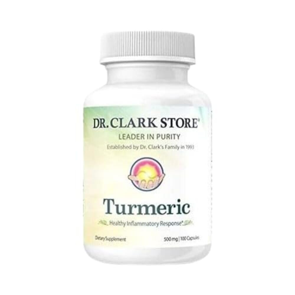 Dr. Clark Store Gurkemeje 500 mg - 100 kapsler, immunforsvar, natururter supplement, non-GMO, Vegan, antioxidant boost