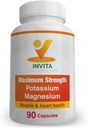 Invita Kalium Magnesium Supplement (90 kapsler) Høj Absorption Kalium Magnesium Complex med Aspartat & Chlorid - Understøtter cardiovaskulær, Muscles & Nerve Sundhed - Ikke GMO & Gluten fri