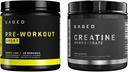 Kaged Pre Sport Pre Workout Powder Mango Lime Creatine Monohydrat Mikroniseret Powder Bundle, Energy & Muscle Recovery Supplement Pack, 20 Servering Pre-Workout + 100 Servering Creatin