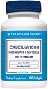 Den Vitamin Shoppe Calcium 1.000MG, Let at synke Softels, Understøtter Bone & Tænder med 400IE D-vitamin (100 Softels)