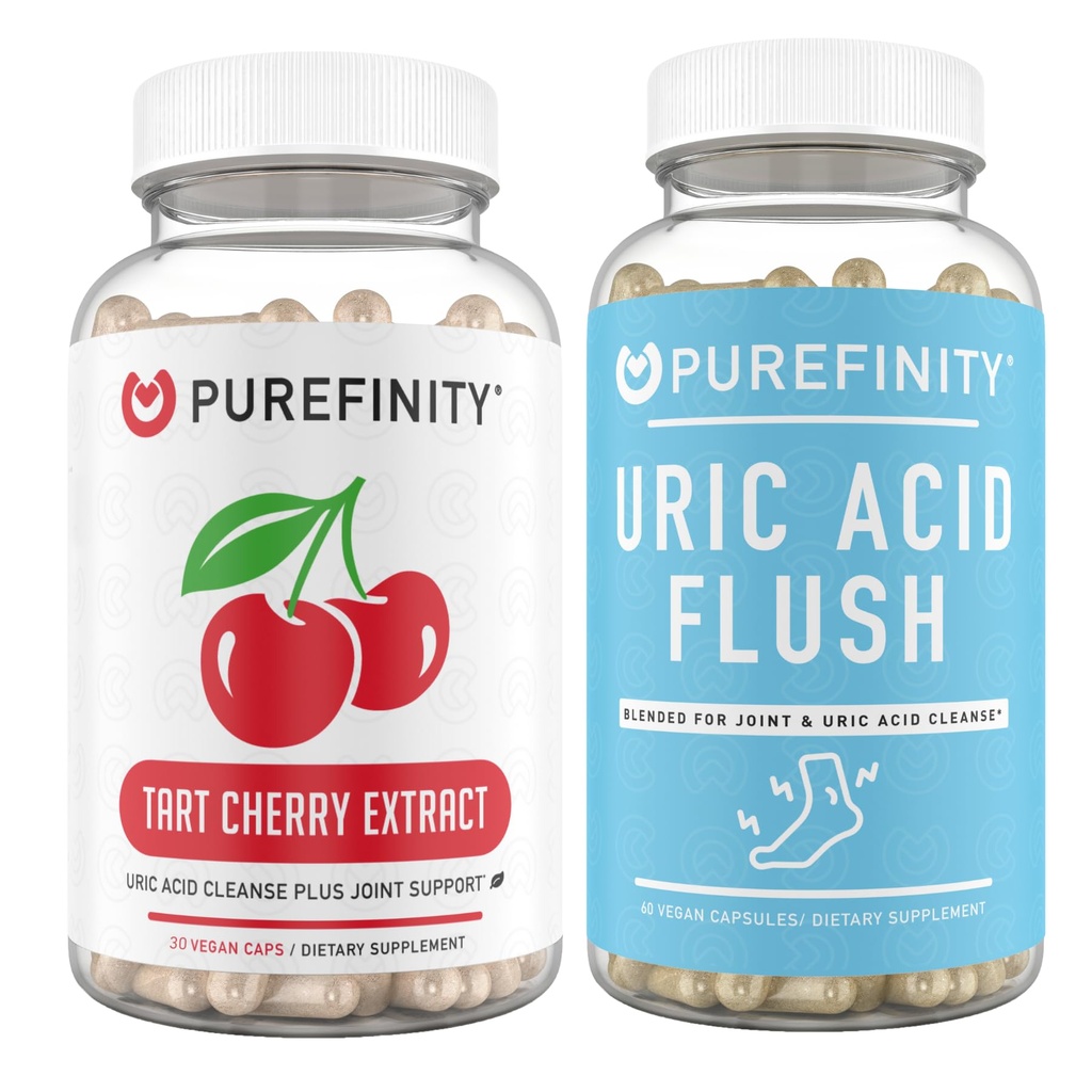PUREFINITY Tart Cherry Extract Kapsler + Urisyre Flush Kapsler Bundle