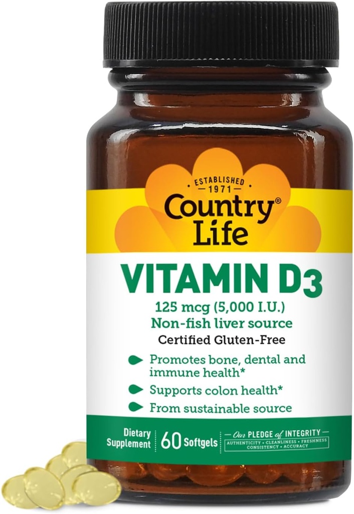 LAND Life Vitamin D3 5000 IE, 60 CT