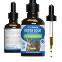 Pet Wellbeing Detox Gold for Cats - Gentle afgiftning & Elimination Support, Immunsystemet Care, Nettle, Velsignet Thistle, Burdock Root - Veterinarian- Formuleret Herbal Supplement 2 oz (59 ml)