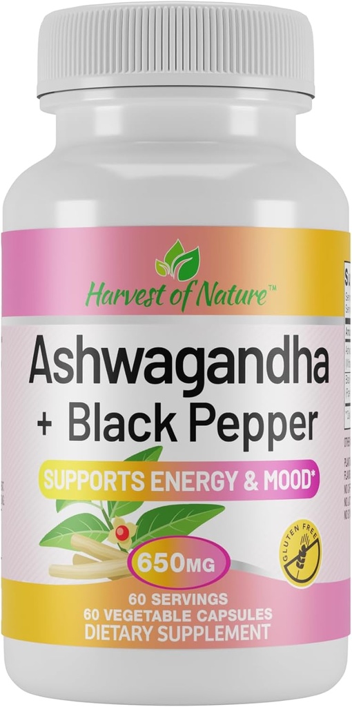 Harvest of Nature Happy Calm Ashwagandha & Black Pepper