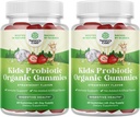 Natures Craft USDA Organic Probiotic Gummies for Kids - Vegan Non- GMO Kids Probiotic Gummy Vitamin til Immunitet og fordøjelse - genert 2.5B CFU Organic Probiotika Strawberry Flavor (4 måneder)