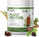 INLife Plant Protein Powder - Pea, Quinoa & Brown Rice - 25g Protein - Ashwagandha, Green Tea & Grape Seed Extract - Supplement (500 g, chokolade)