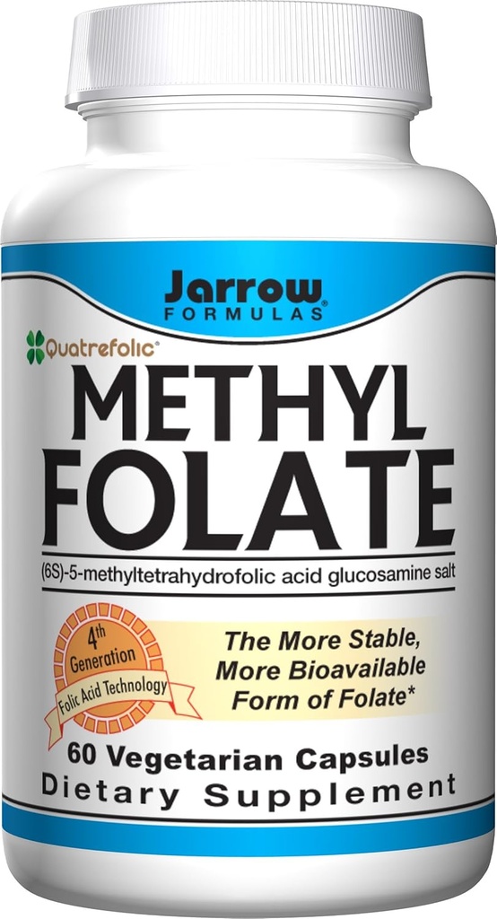 Jarrow Formulas methylfolat 5- MTHF Nutritional Supplement, 400 Mg, 60 Count (Multi- Pack)