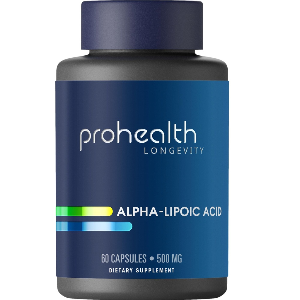 ProHealth Alpha lipoid høj potens 1000mg fremmer Metabolisme, yngre udseende hud, og cellulær energi. Kæmper Træthed og hjerne tåge. Beskytter hjerte, hjerne, og lever sundhed. 30 Tjenester.