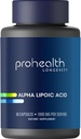 ProHealth Alpha lipoid høj potens 1000mg fremmer Metabolisme, yngre udseende hud, og cellulær energi. Kæmper Træthed og hjerne tåge. Beskytter hjerte, hjerne, og lever sundhed. 30 Tjenester.