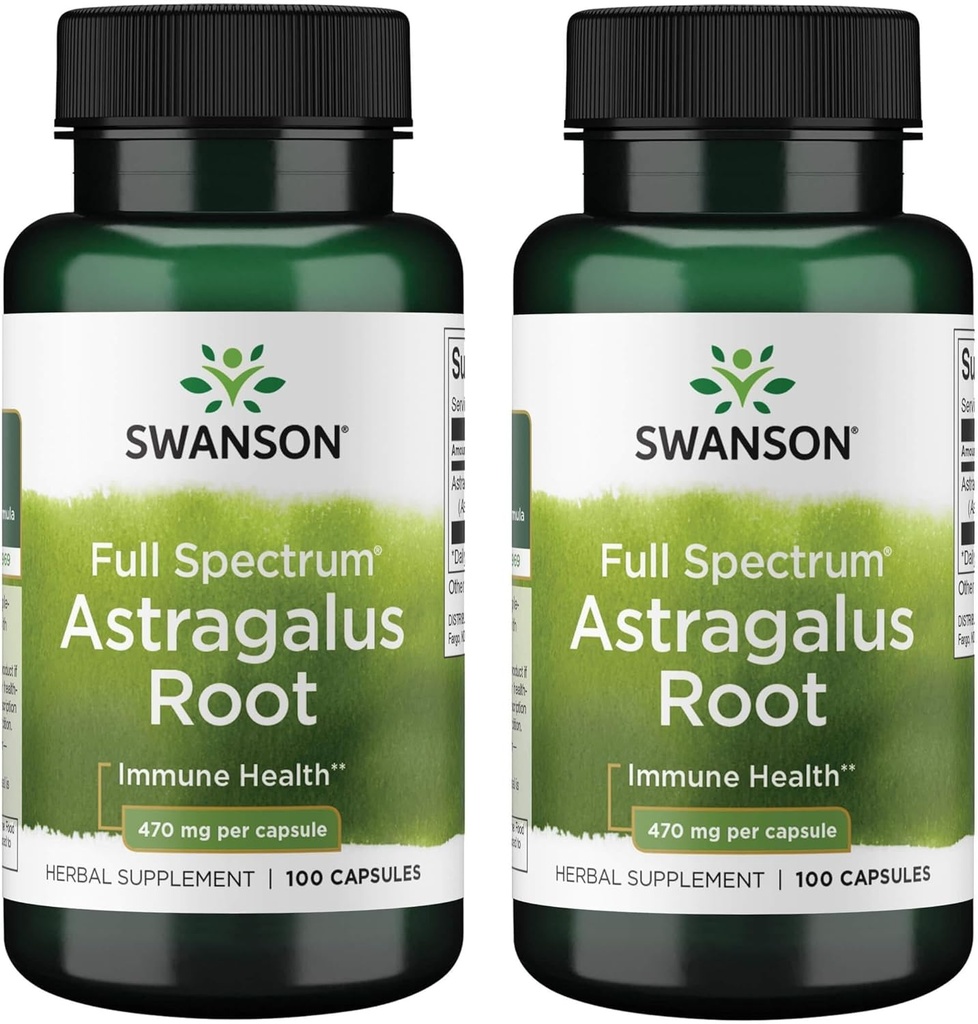 Swanson Astragalus Root - Herbal supplement fremme immunsystemet støtte - naturlig formel støtte hjerte & lever sundhed - (100 kapsler, 470mg hver) (2 Pack)