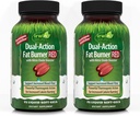 Irwin Naturals Dual- Action Fat Burner RED - 75 Væske Soft- Gels, Pack af 2 - Kraftfuld termogen med nitrogenoxid Booster - 50 Total Servering