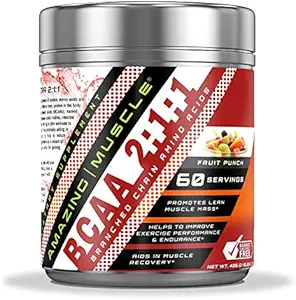 Amazing Muscle BCAA 2: 1: 1 Forgrenet kæde Aminosyrer Supplements 124; 6000 Mg Per Serving