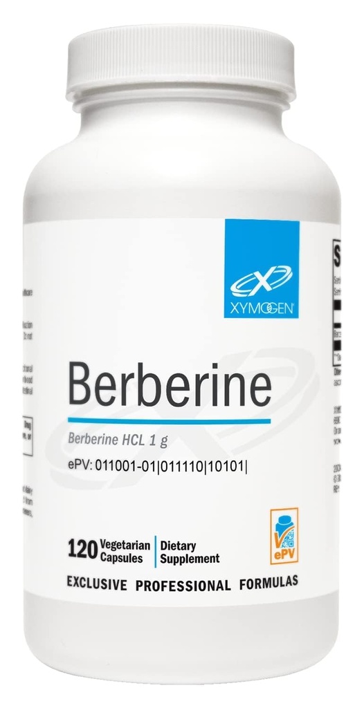 XYMOGEN Berberine HCL 1000mg - Herbal Berberine supplement til metabolisk og fordøjelsesmæssig støtte - fremme Lipid Metabolisme, Gastrointestinal sundhed & immunfunktion (120 kapsler)