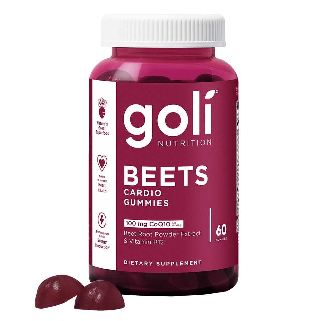 Goli Nutritional Supplement, Beets Cardio Gummy - 60 Greve - 100mg CoQ10 & Beet Root Extract - Gluten- Free, Vegan, Non- GMO, og Gelatin- Free. Nature 's Great Superfood.