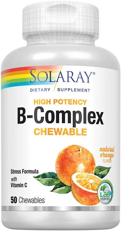 SOLARAY vitamin B- Complex 250 mg Natural Orange Flavor Name 124; Sund hår, hud, immunfunktion & Metabolisme Support