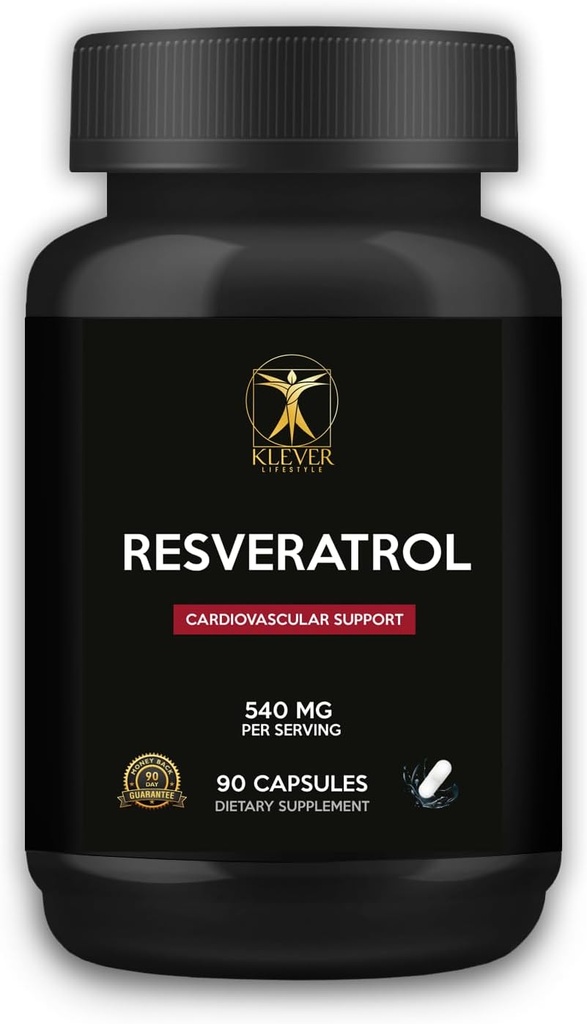 Klever Lifestyle Note 124; Resveratrol Antioxidant Supplement