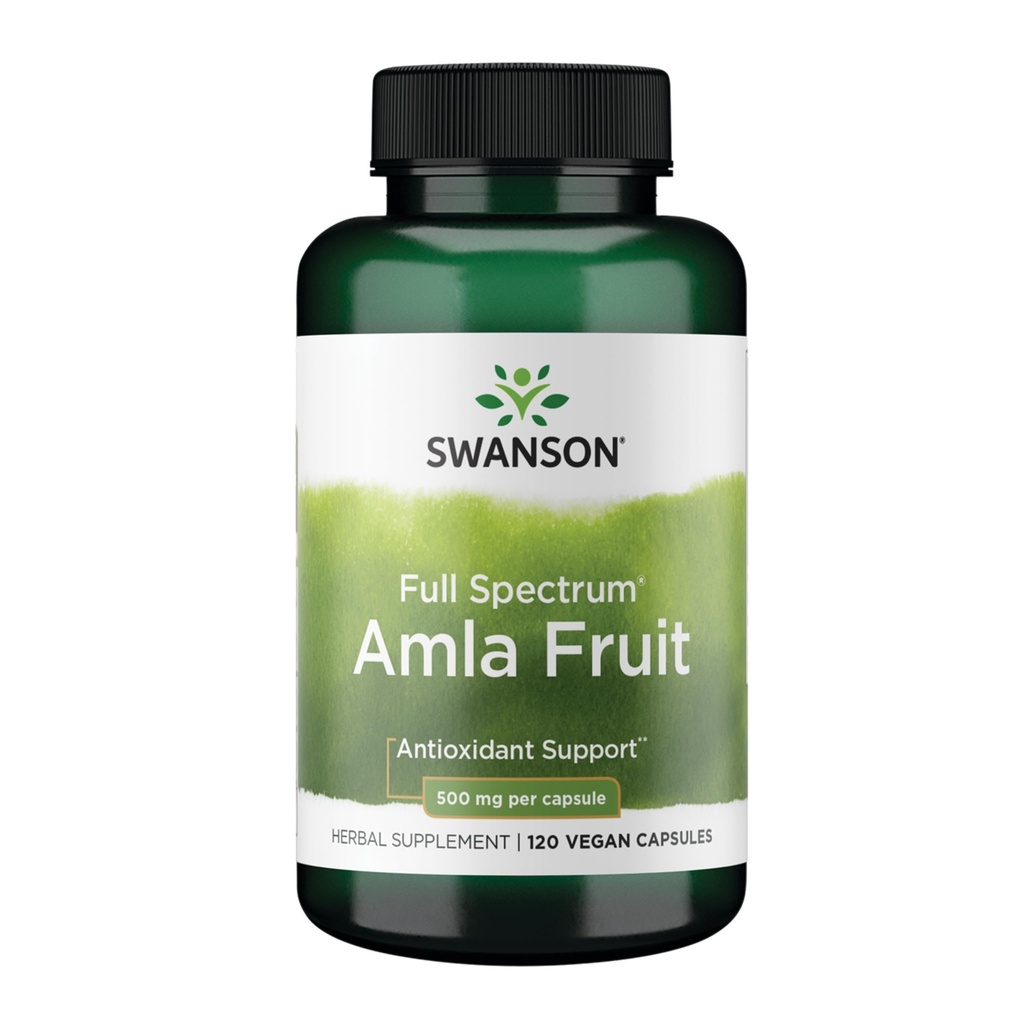 Swanson Full Spectrum Amla Frugt (indisk Gooseberry) Ayurvedic Energy Vitality Antioxidant 500 Milligram 120 Kapsler