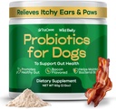 Hundeprobiotika til fordøjelsessygdomme - Probiotika til hunde Gut Health & Allergy Relief - Probiotika til hunde - Gær, Itchy Hud og Itchy Ører - Pulver Alternativ til Pet Chews - TrueCanine Wild Belly