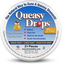 Tre Lollies Queasy Drops Plus - Lozenges with Pectin & Honey to Soothe a Dry Mouth - Alliquate Kvalme & Motion Sygdom - Natural - 21 ct