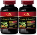 Calcium og Magnesium supplement til kvinder - Calcium Magnesium kompleks med D-vitamin og bor - Muscle Recovery Powder Post Workout, Calcium Magnesium, Boron Organic - 2 flasker 120 kapsler