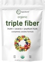 Micro Ingredients Organic Triple Fiber Powder, 2lb Measurement 124; Natural Prebiotic to Support Dissestive & Gut Health Measurement 124; Opløselig, Nemt fordøjelig Measurement 124; Unflavored, Vegan
