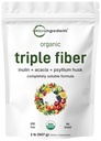 Micro Ingredients Organic Triple Fiber Powder, 2lb Measurement 124; Natural Prebiotic to Support Dissestive & Gut Health Measurement 124; Opløselig, Nemt fordøjelig Measurement 124; Unflavored, Vegan