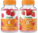 Levende E-vitamin + D-vitamin 10000 IE, Gummies Bundle - Great Tasting, Vitamin supplement, Gluten Free, GMO fri, tyggetabletter