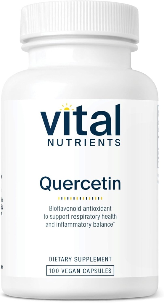 Vital Nutrients Quercetin Dex124; Vegan Quercetin Supplement med Bioflavonoider til Sinus, Respiratory, Heart, & immunfunktion Support Dex124; Gluten, Dairy, Soy Free Dex124; 500mg Dex124; 100 Kapsler
