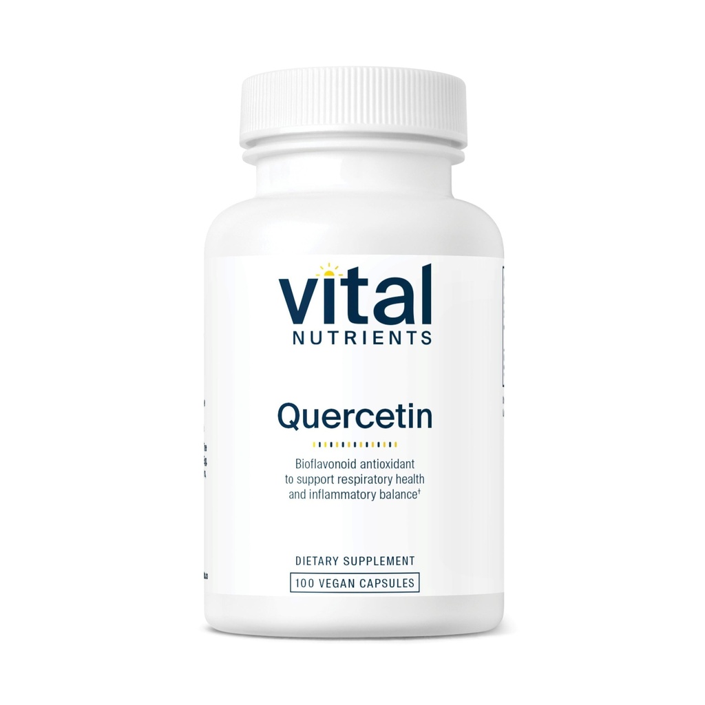 Vital Nutrients Quercetin Dex124; Vegan Quercetin Supplement med Bioflavonoider til Sinus, Respiratory, Heart, & immunfunktion Support Dex124; Gluten, Dairy, Soy Free Dex124; 500mg Dex124; 100 Kapsler