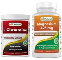 L- Glutamin Pure Powder 1 LB & Magnesium Glycinat 425 mg