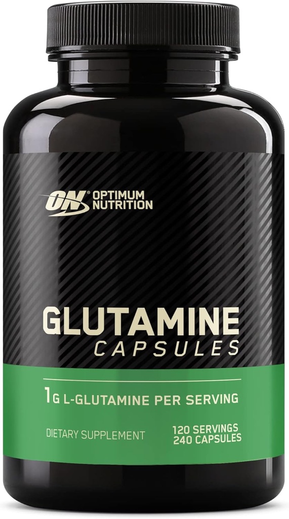 Optimum Nutrition L- Glutamin Muscle Recovery Kapsler, 1000mg, 240 Greve (Pakke Maj Vary)