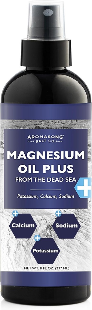 Aromasong Extra Strength Ultra- Pure Magnesium Spray (23mg Magnesium i hvert Spray) 8 Oz, kendt for at blive brugt til lindring Hovedpine, og ben ubehag